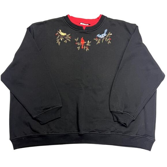 Links Sweaters - Vintage Links Grandma Sweatshirt Christmas Cardinal Cottagecore